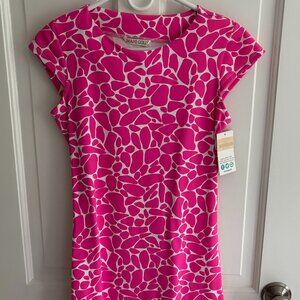 Annie Sea Glass Palm Pink Dress- XS